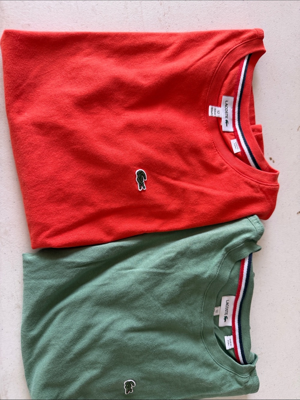 Lacoste Men’s Red Crew Neck Short Sleeve T-Shirt with Crocodile Logo